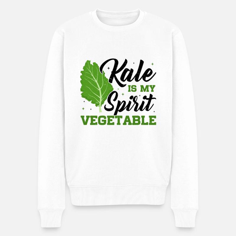 Grünkohl Vegetarier Veganismus - Männer Premium Bio Pullover - Weiß