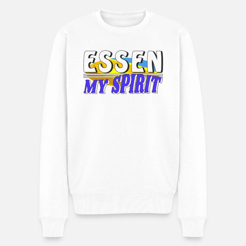 ESSEN MY SPIRIT - Männer Premium Bio Pullover - Weiß