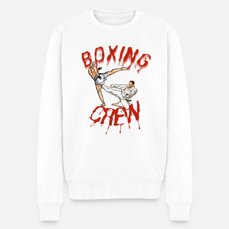 Boxen - Männer Premium Bio Pullover - Weiß