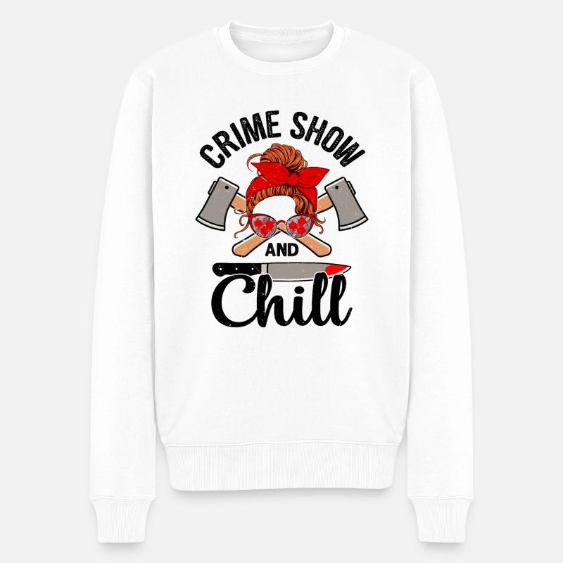 True Crime - Männer Premium Bio Pullover - Weiß