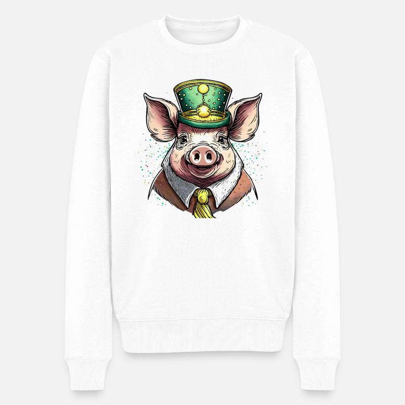 CÉLÉBRATIONS DU COCHON - Pull Premium bio Homme - blanc
