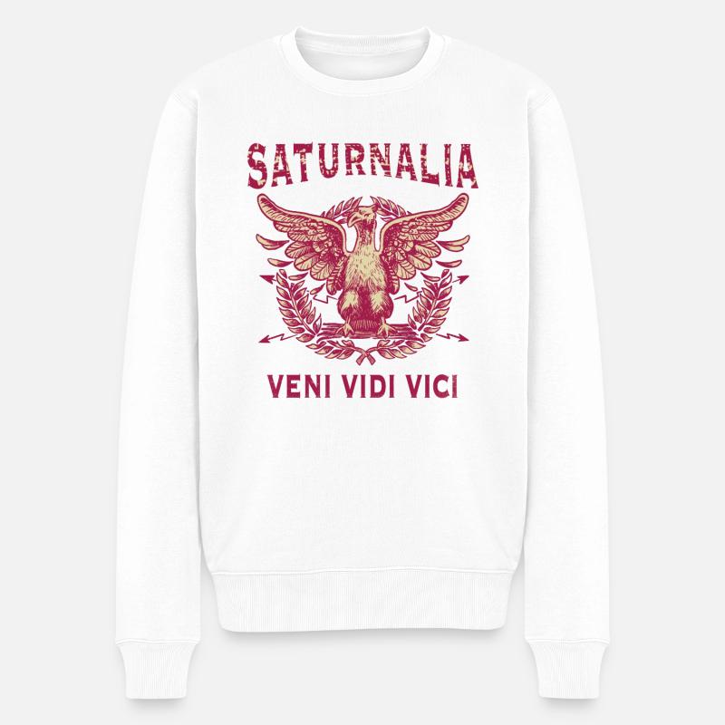 SATURNALIA ROMA INVICTA - Männer Premium Bio Pullover - Weiß