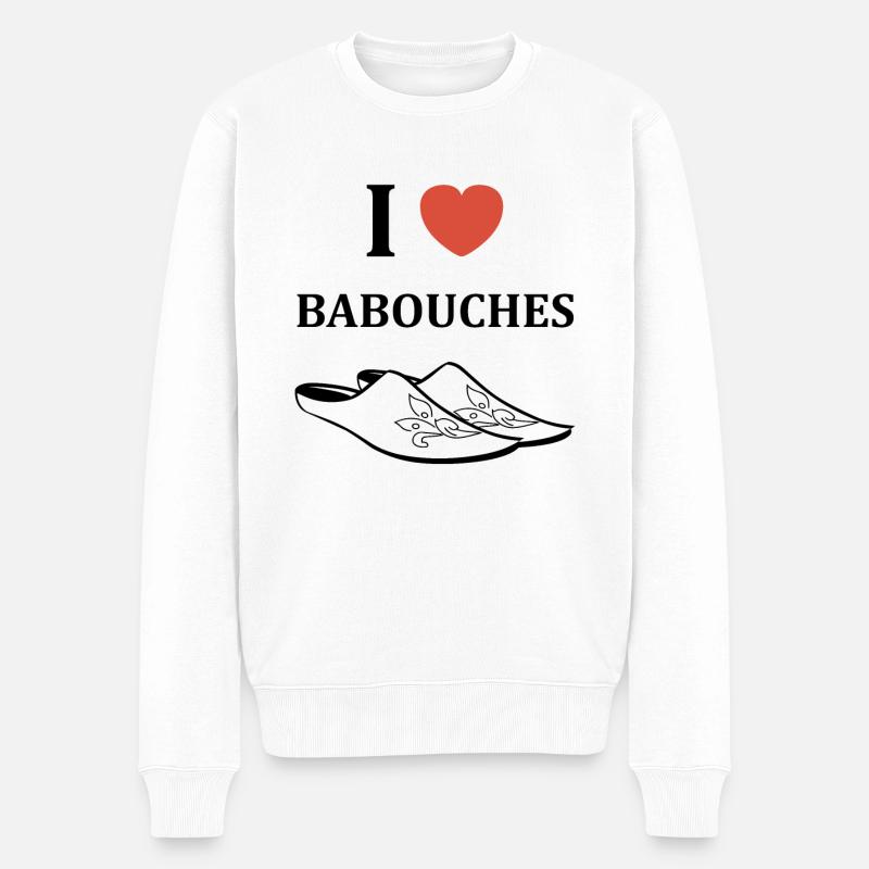 Hausschuhe Humor - Männer Premium Bio Pullover - Weiß