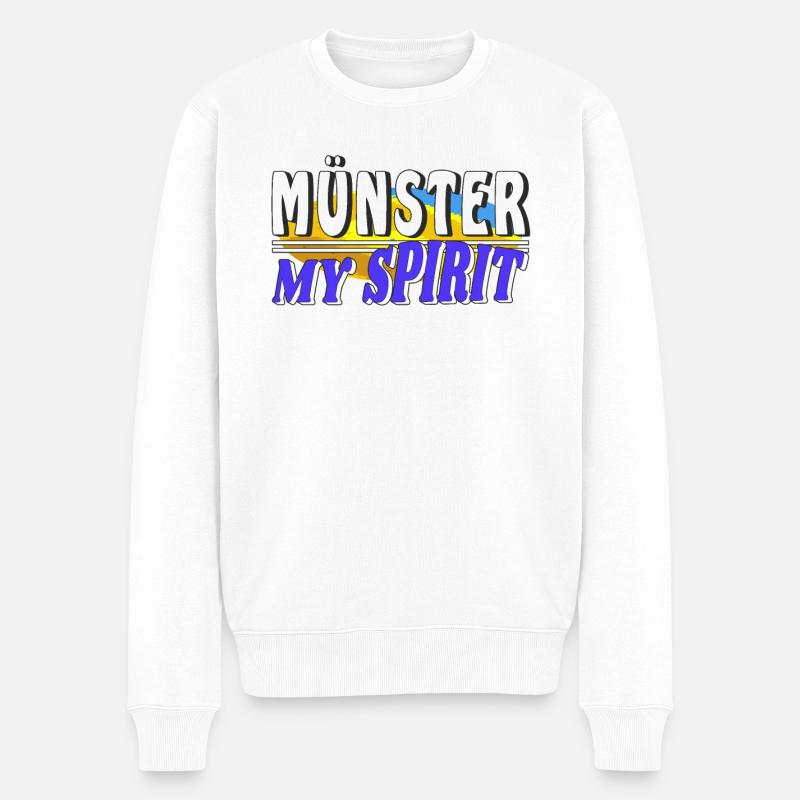 MÜNSTER MY SPIRIT - Männer Premium Bio Pullover - Weiß