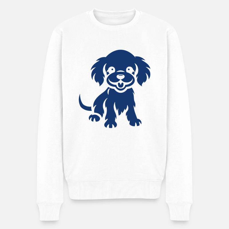 Cocker Spaniel Hund - Männer Premium Bio Pullover - Weiß