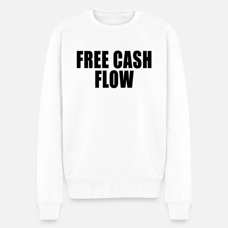 Freier Cashflow - Männer Premium Bio Pullover - Weiß