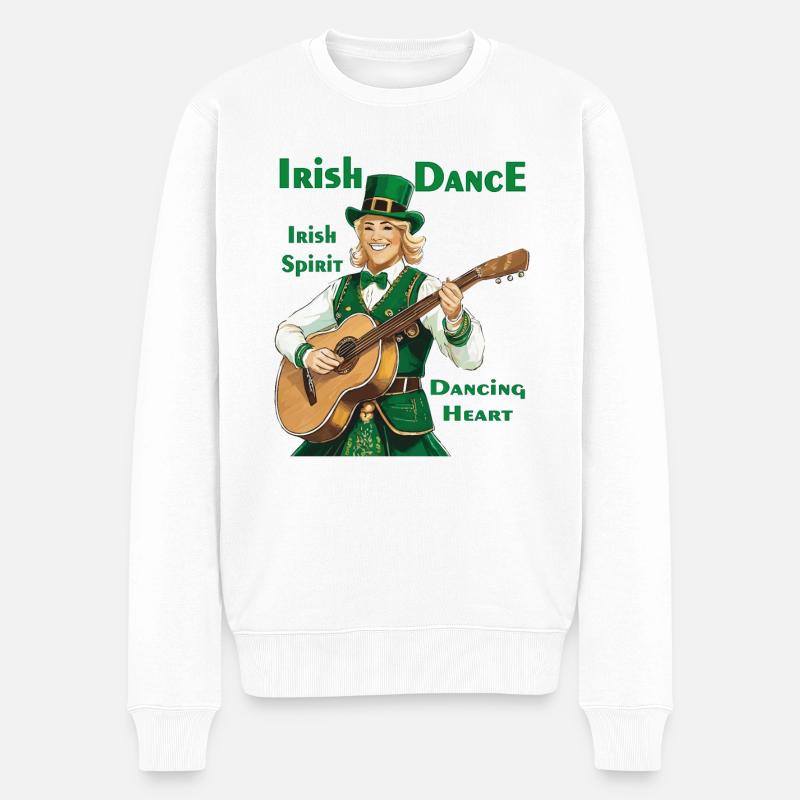 IRISH DANCE - Männer Premium Bio Pullover - Weiß