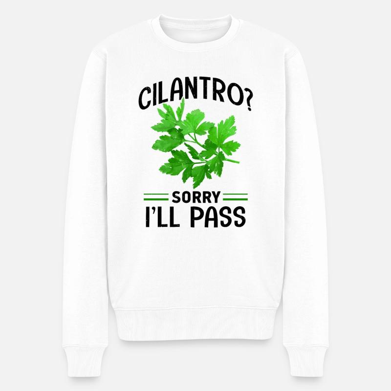 Anti Koriander - Männer Premium Bio Pullover - Weiß