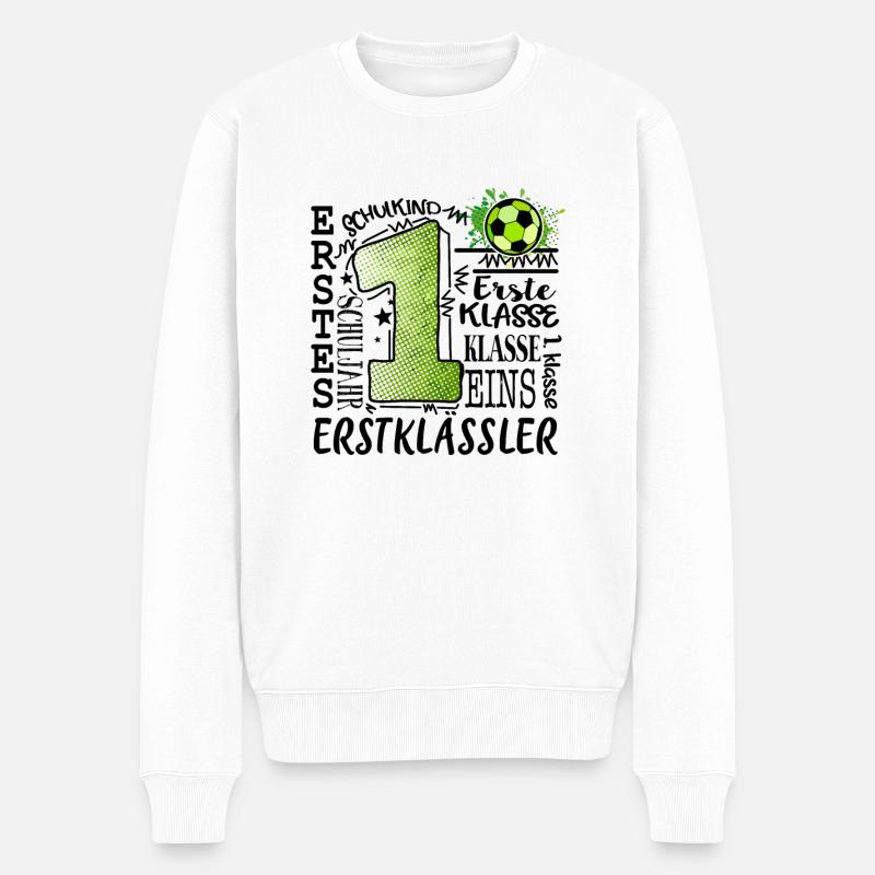 1. Klasse Fußball - Männer Premium Bio Pullover - Weiß