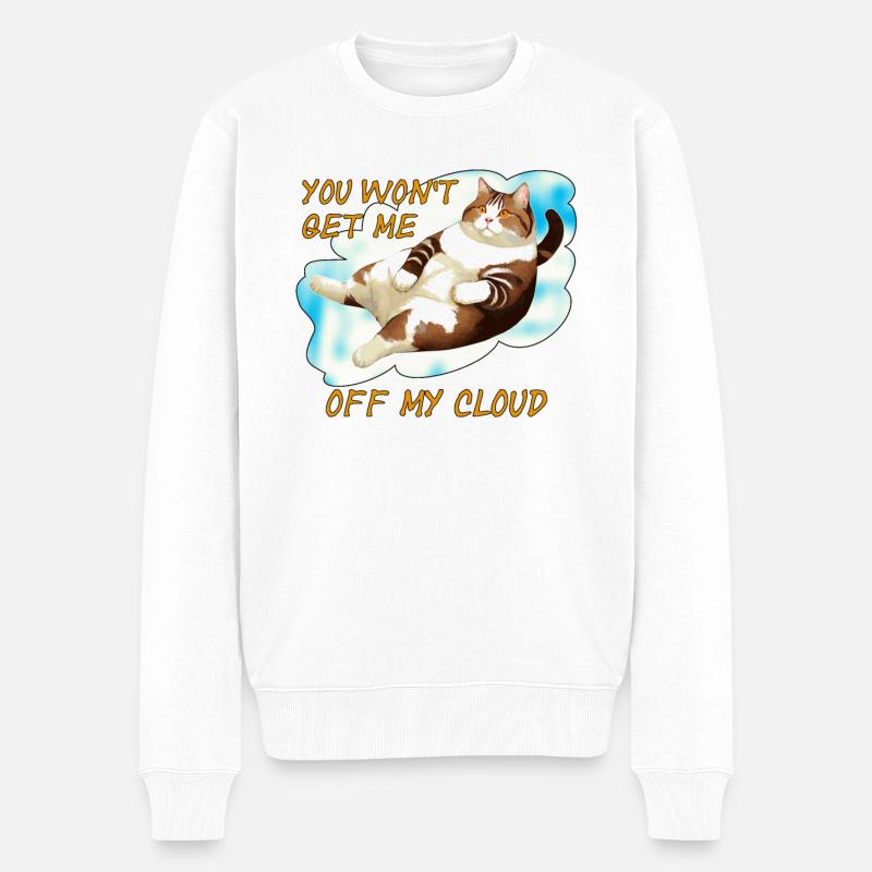 KATZE MY CLOUD - Männer Premium Bio Pullover - Weiß