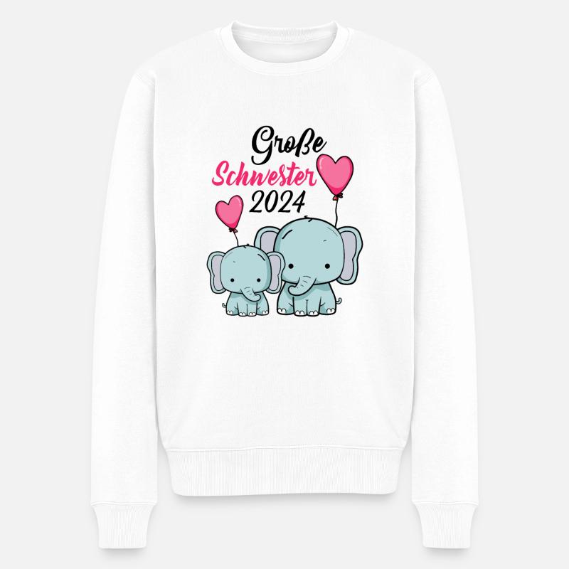 Große Schwester 2024 - Männer Premium Bio Pullover - Weiß