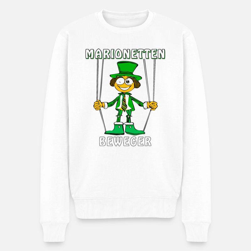 MARIONETTEN BEWEGER - Männer Premium Bio Pullover - Weiß