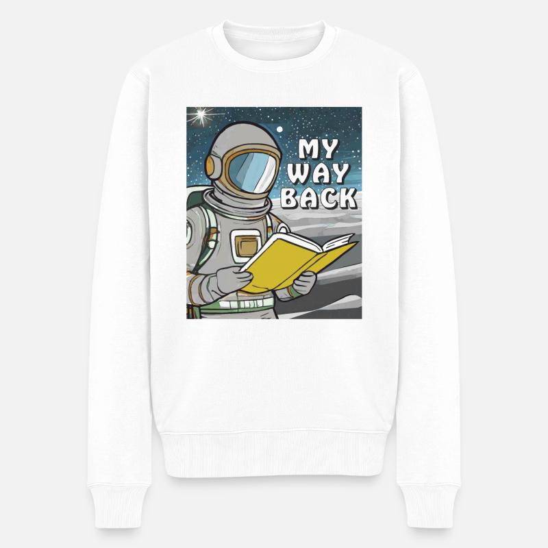 ASTRONAUT BUCH MY WAY BACK - Männer Premium Bio Pullover - Weiß