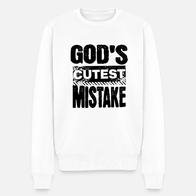 Gottes Süßester Fehler – Embrace The Quirk - Männer Premium Bio Pullover - Weiß
