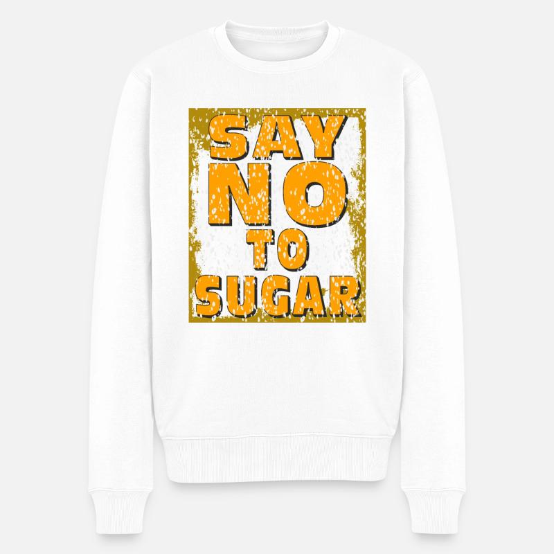 ZUCKER DIT NON AU SUCRE - Pull Premium bio Homme - blanc
