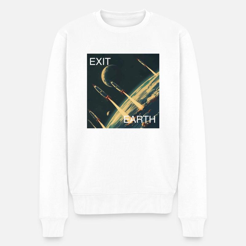 Exit Earth - Männer Premium Bio Pullover - Weiß