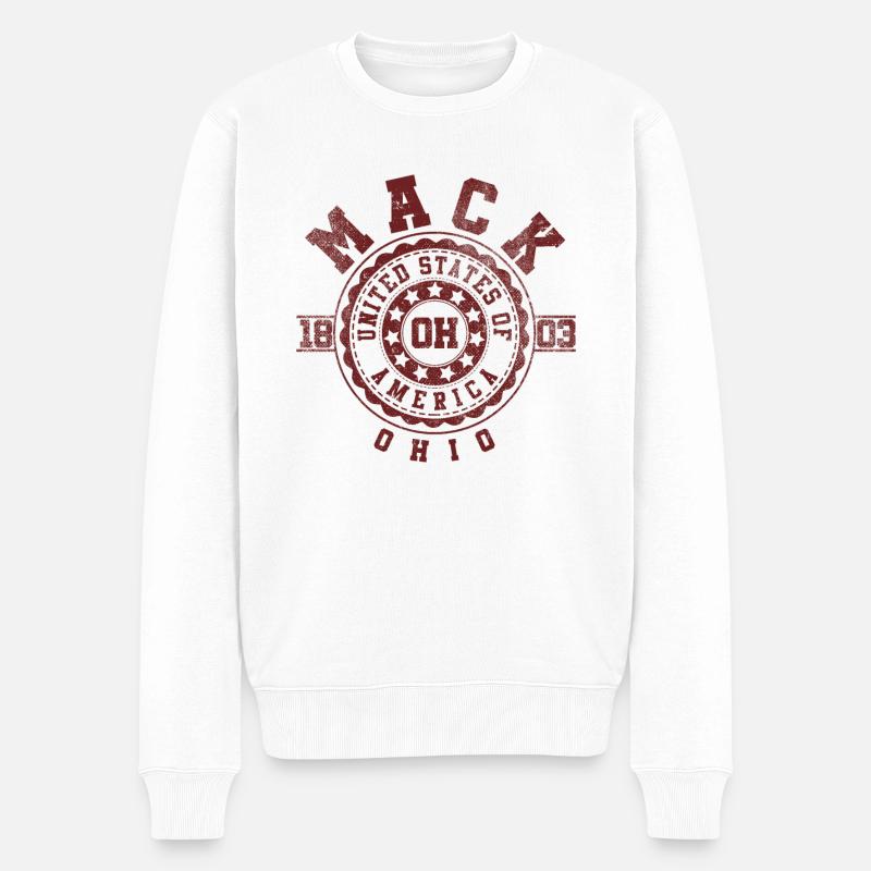 Mack OH | Ohio Souvenir & Geschenk - Männer Premium Bio Pullover - Weiß