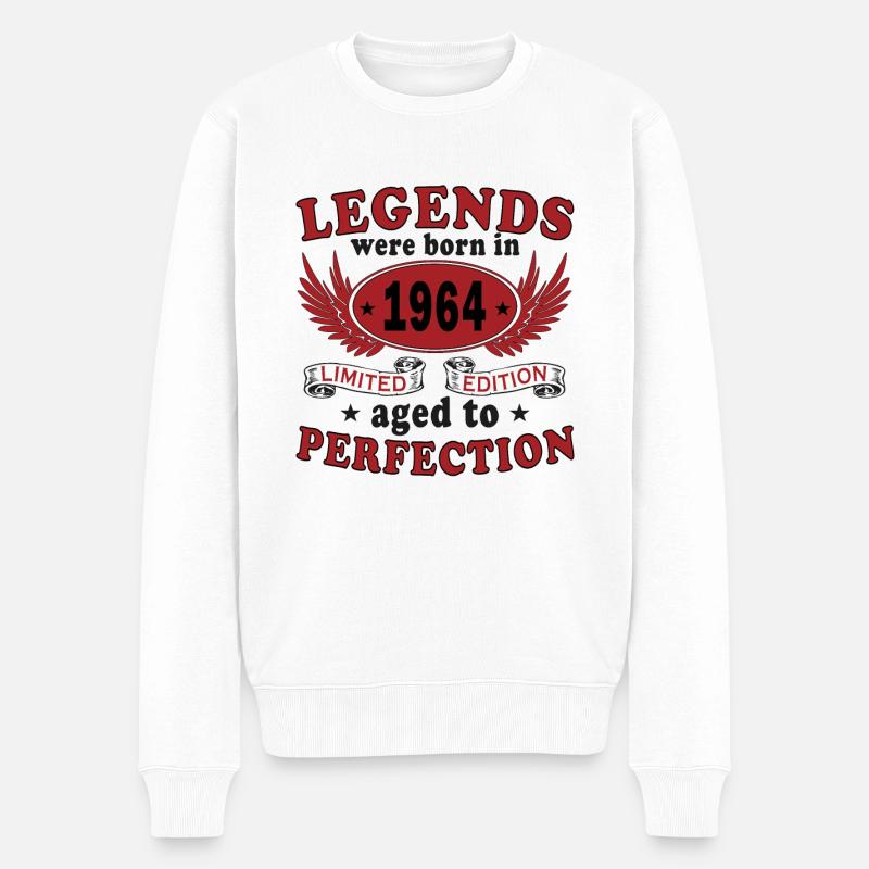 60. Geburtstag Geschenk Mann legendär seit 1964 - Männer Premium Bio Pullover - Weiß