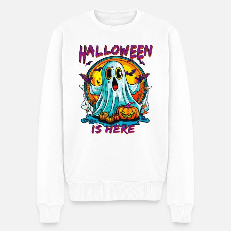 HALLOWEEN EST LÀ - Pull Premium bio Homme - blanc