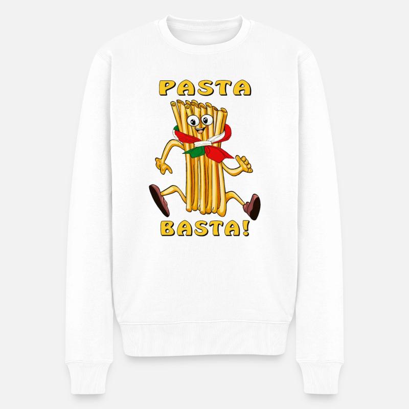 PASTA BASTA - Männer Premium Bio Pullover - Weiß