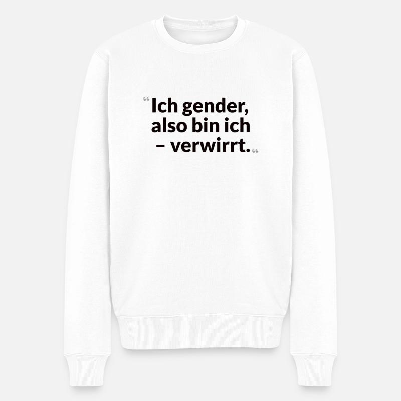 Gender-Debatte – Klarheit im Sprachnebel - Männer Premium Bio Pullover - Weiß