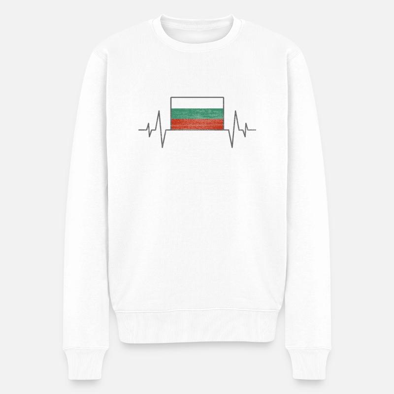Bulgarien Herzschlag - Männer Premium Bio Pullover - Weiß