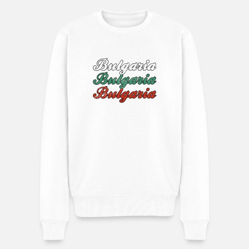 Bulgarie Bulgarie Lettrage - Pull Premium bio Homme - blanc