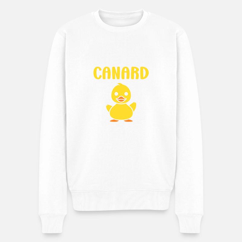 humour canard - Pull Premium bio Homme - blanc