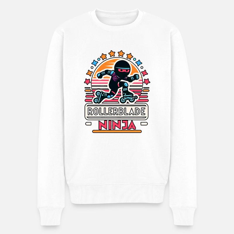 Rollerblade Ninja 7 - Männer Premium Bio Pullover - Weiß