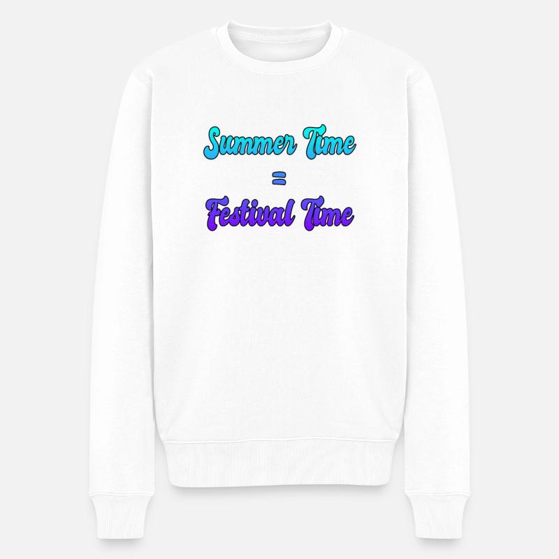 Sommer Festival - Männer Premium Bio Pullover - Weiß