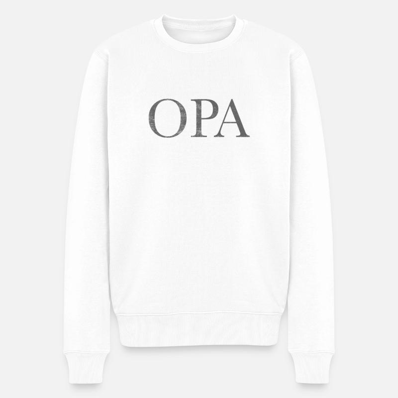 Lettrage de grand-père - Pull Premium bio Homme - blanc