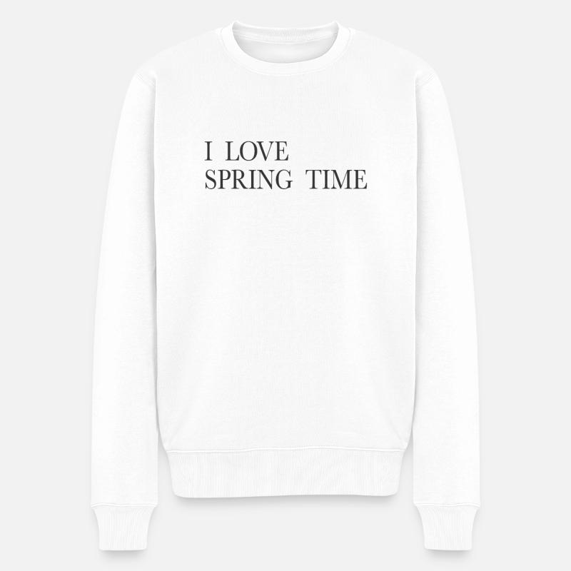 Spring Time - Männer Premium Bio Pullover - Weiß