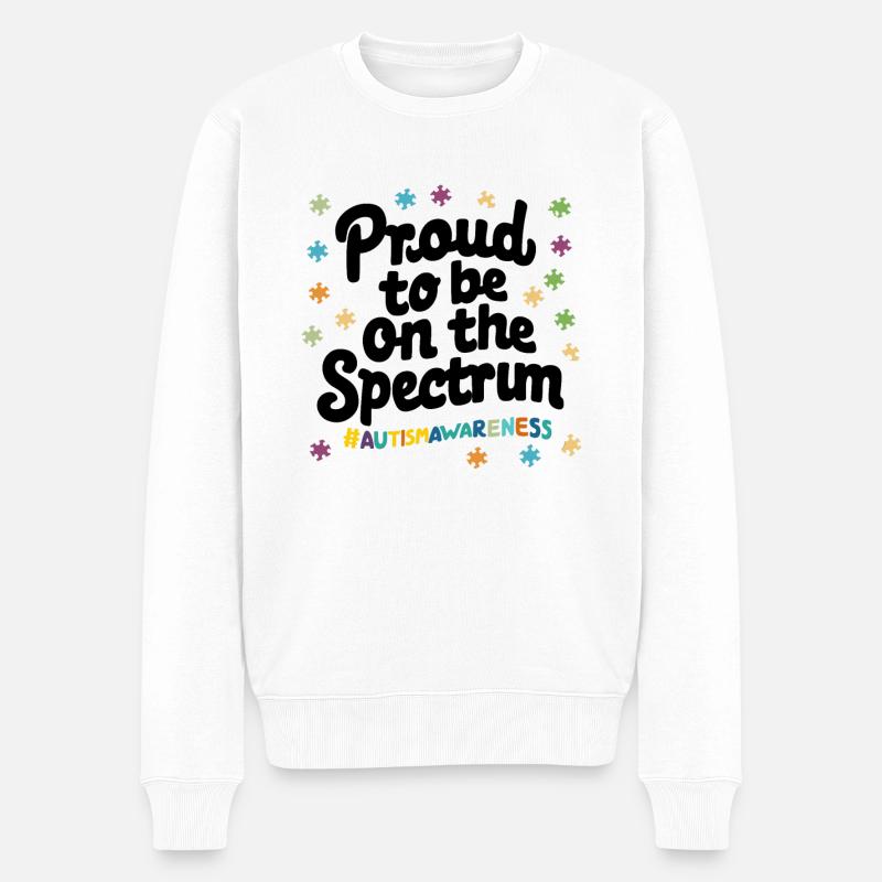 Proud To Be On The Spectrum Autismus-Bewusstsein - Männer Premium Bio Pullover - Weiß