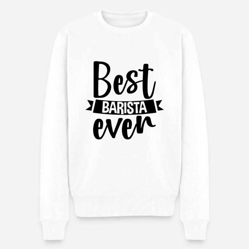 Best Barista Ever 4 - Männer Premium Bio Pullover - Weiß