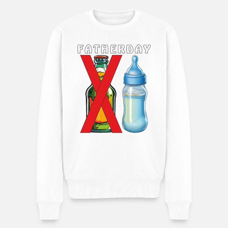 BABYFLASCHE BIERFLASCHE FATHERDAY - Männer Premium Bio Pullover - Weiß