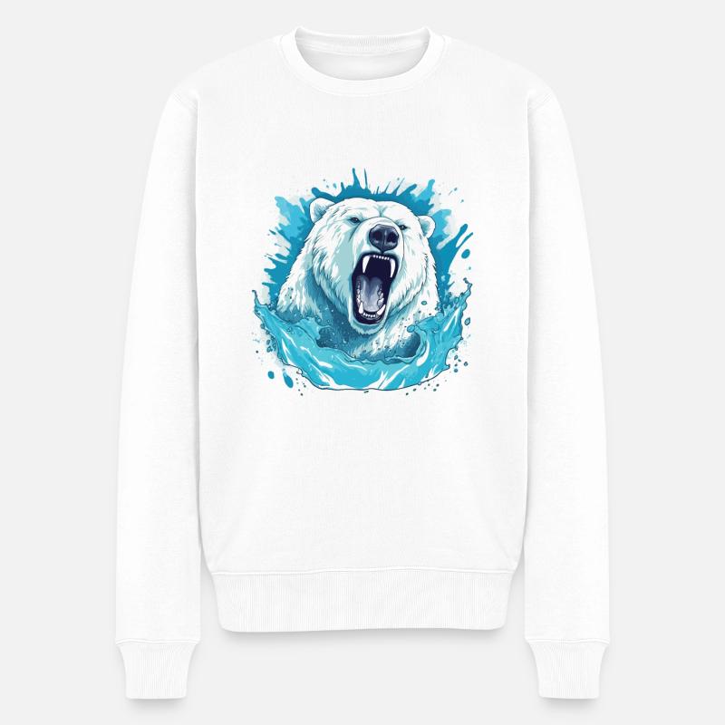Polar Roar – Bluebear Art - Pull Premium bio Homme - blanc