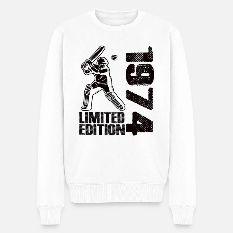 Limited Edition 1974 Limited Edition Cricket - Männer Premium Bio Pullover - Weiß