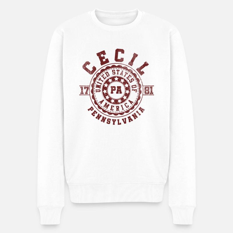 Cecil PA | Pennsylvanie - & Cadeau - Pull Premium bio Homme - blanc