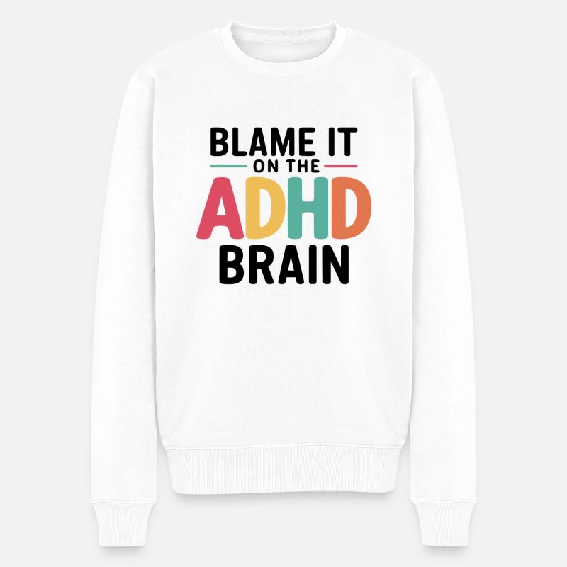 Neurodiversity Neurodiverse Hyperactivity ADHD - Men's Premium Organic Jumper - white