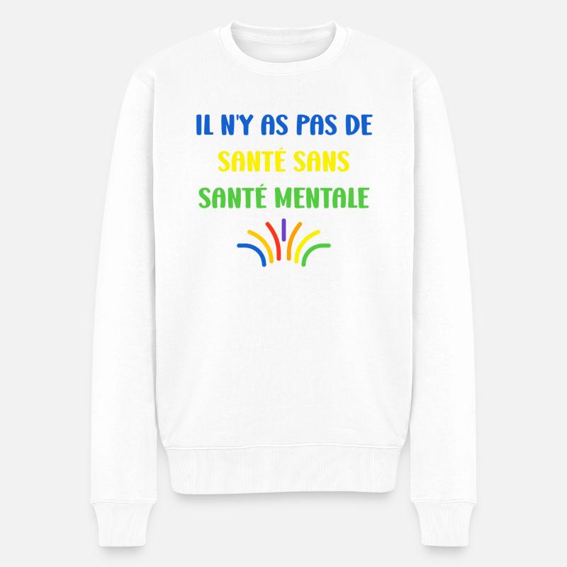 sensibilisation santé mentale - Pull Premium bio Homme - blanc