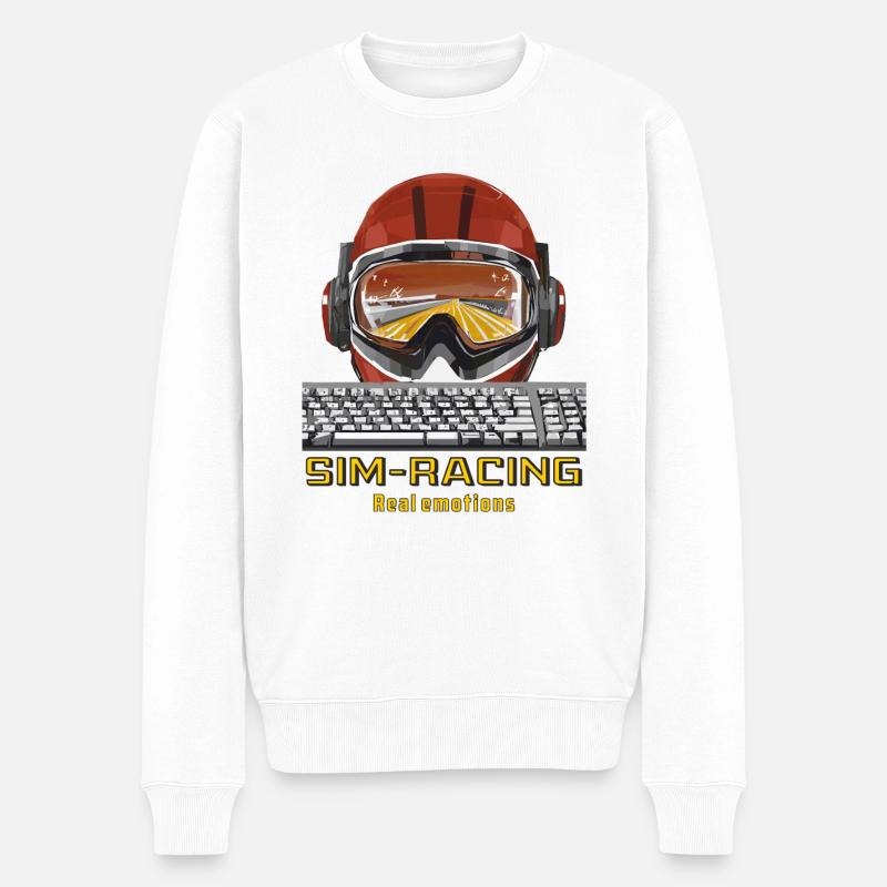 SIM RACING De vraies émotions - Pull Premium bio Homme - blanc