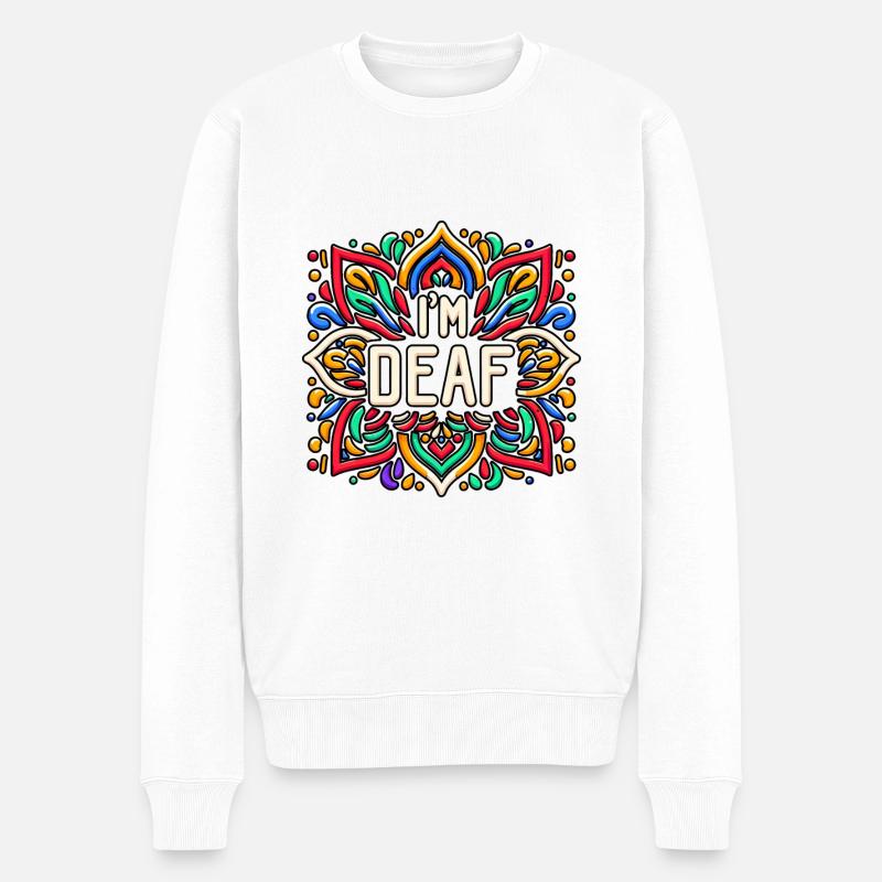 I'm Deaf 43 - Männer Premium Bio Pullover - Weiß