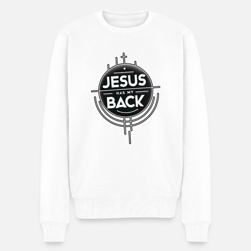 Jésus me soutient 19 - Pull Premium bio Homme - blanc