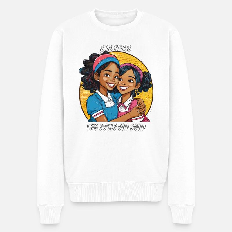 SISTERS TWO SOULS ONE BOND - Männer Premium Bio Pullover - Weiß