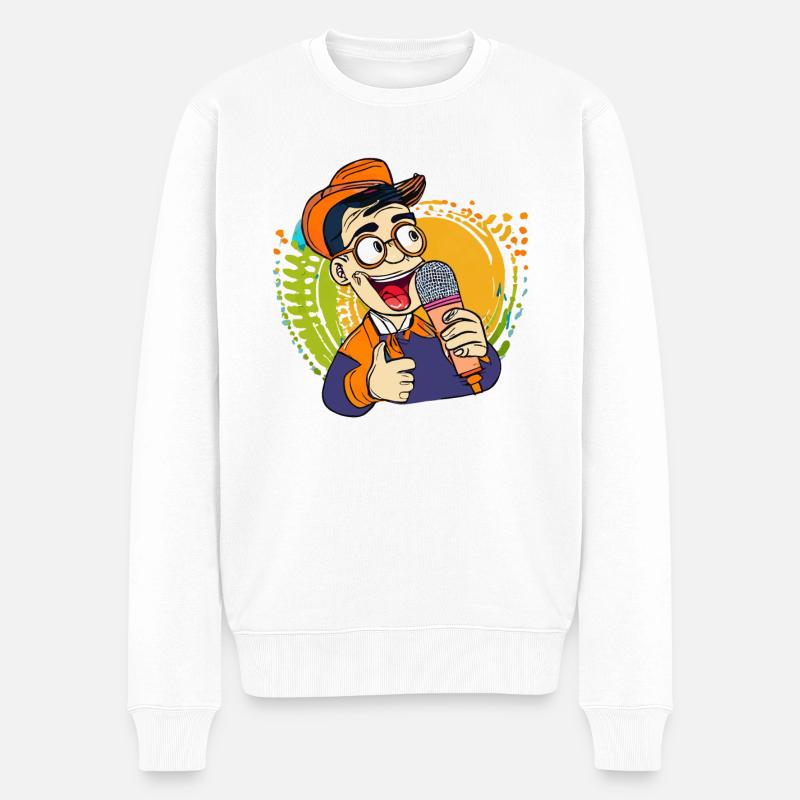 MICROPHONE HOMME - Pull Premium bio Homme - blanc