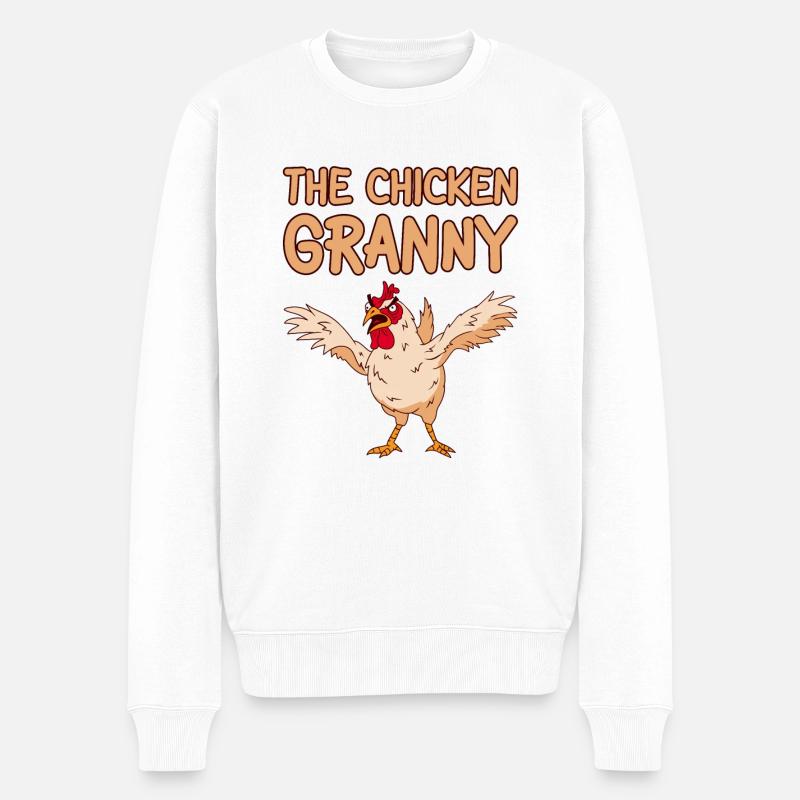 La Mamie Poulet 2 - Pull Premium bio Homme - blanc