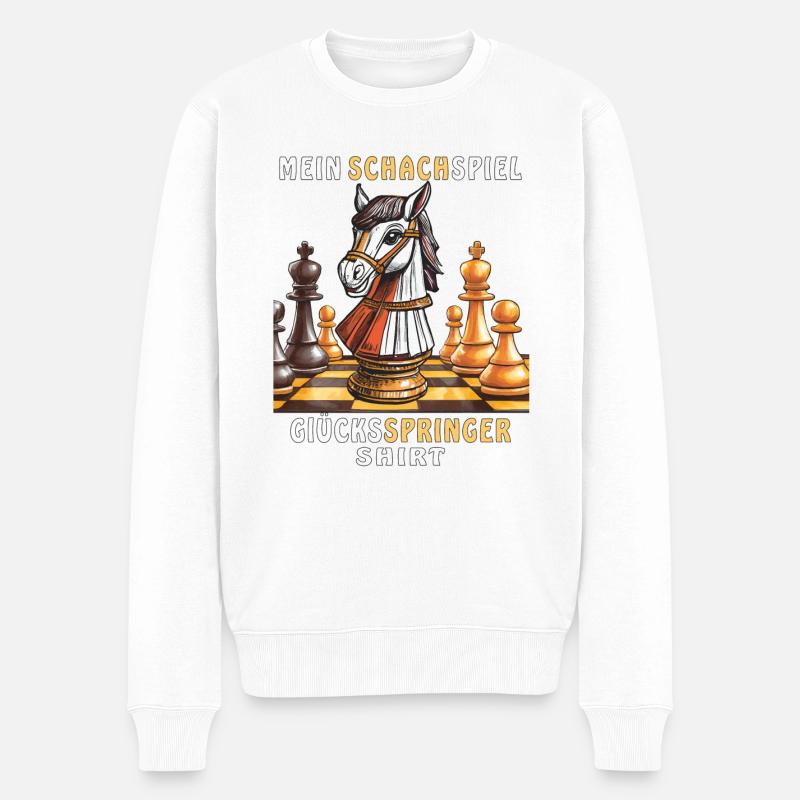 JEU D’ÉCHECS LUCKY KNIGHT CHEMISE - Pull Premium bio Homme - blanc
