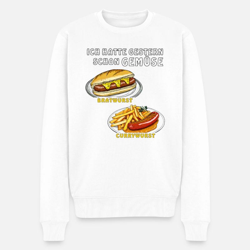 HATTE GESTERN SCHON GEMÜSE - Männer Premium Bio Pullover - Weiß