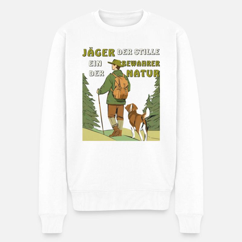 JÄGER BEWAHRER DER NATUR - Männer Premium Bio Pullover - Weiß