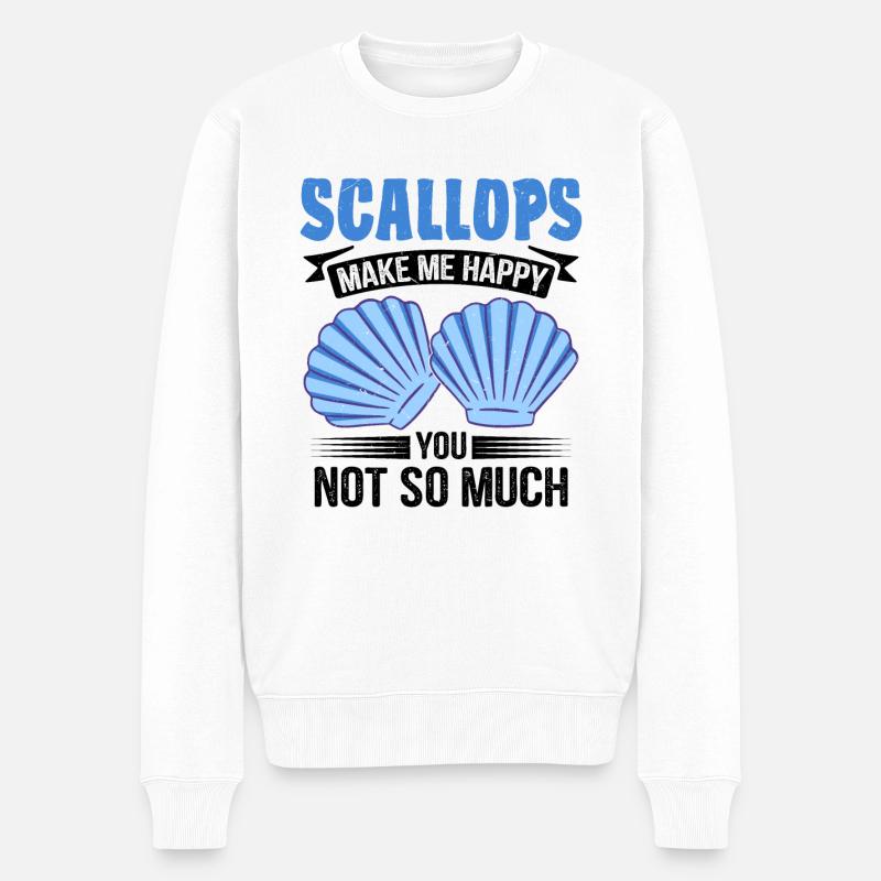 Seashell Shell Collector Scallop - Men's Premium Organic Jumper - white
